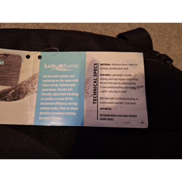 Lucky Bums 22" Snowshoes Green with Carrying Bag 24 x 9 - Picture 8 of 8